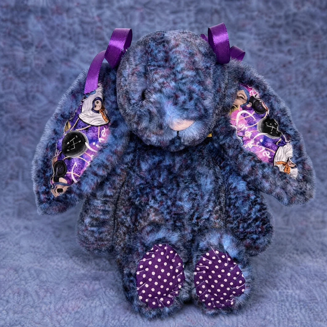 Coraline Bunny Plush – Gothic Blue Long-Eared Stuffed Animal**